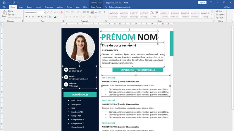 Activer Modification de CV