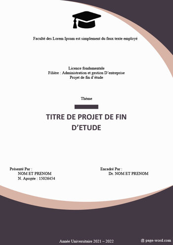 Modèle de Page de Garde pour Exposé