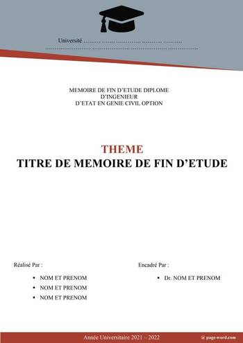 Page De Garde De Mémoire D’ingénierie