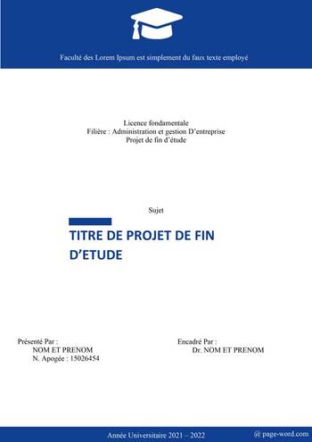 page de garde PFE licence