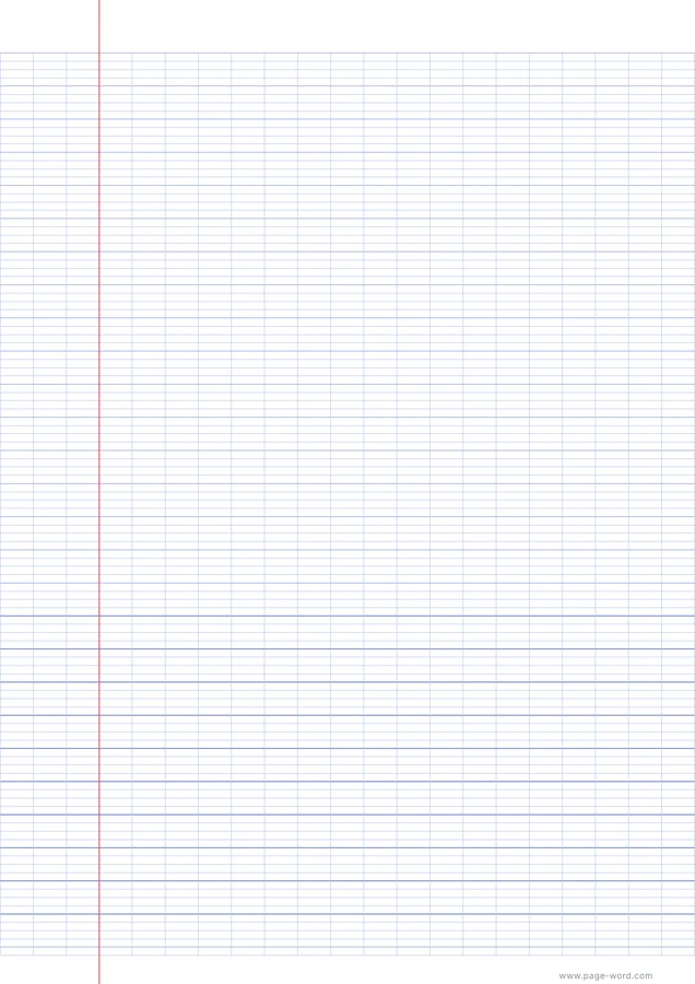 papier Seyès carreaux de 10 mm avec marge rouge