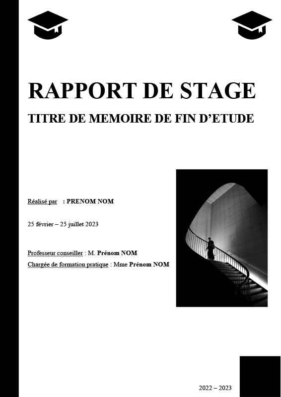 page de garde du rapport de stage