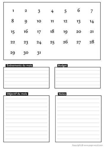 planning-mensuel-pdf modèle de planning mensuel PDF gratuit