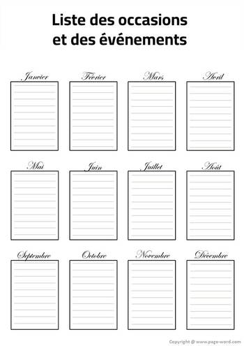 Suivi des anniversaires à imprimer PDF